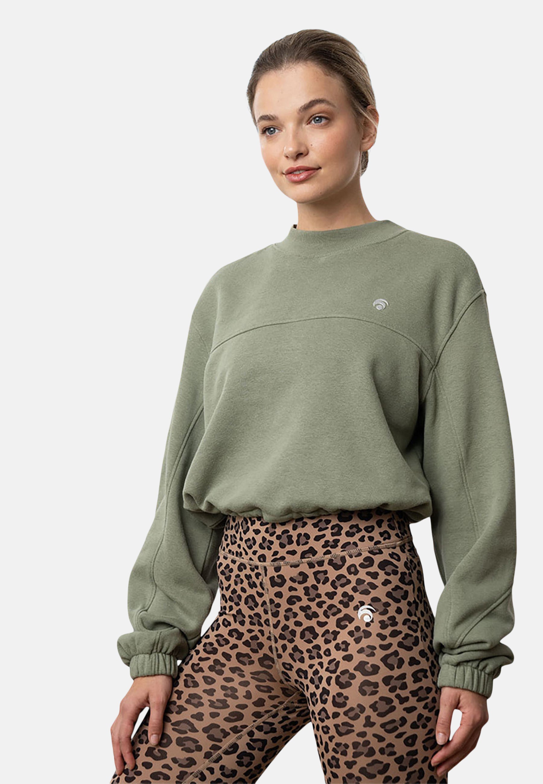 Soho Cropped Sweater - Yoga Sweater - Pale Olive
