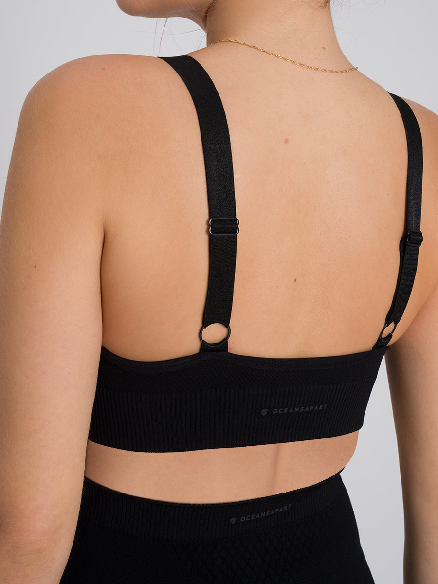 Mila Zip Set Deluxe - Black - Yoga Set