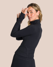 Shania Flared Zip Set Deluxe Petite - Black