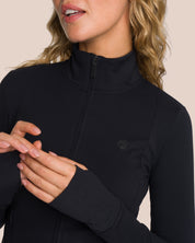 Shania Flared Zip Set Deluxe Petite - Black