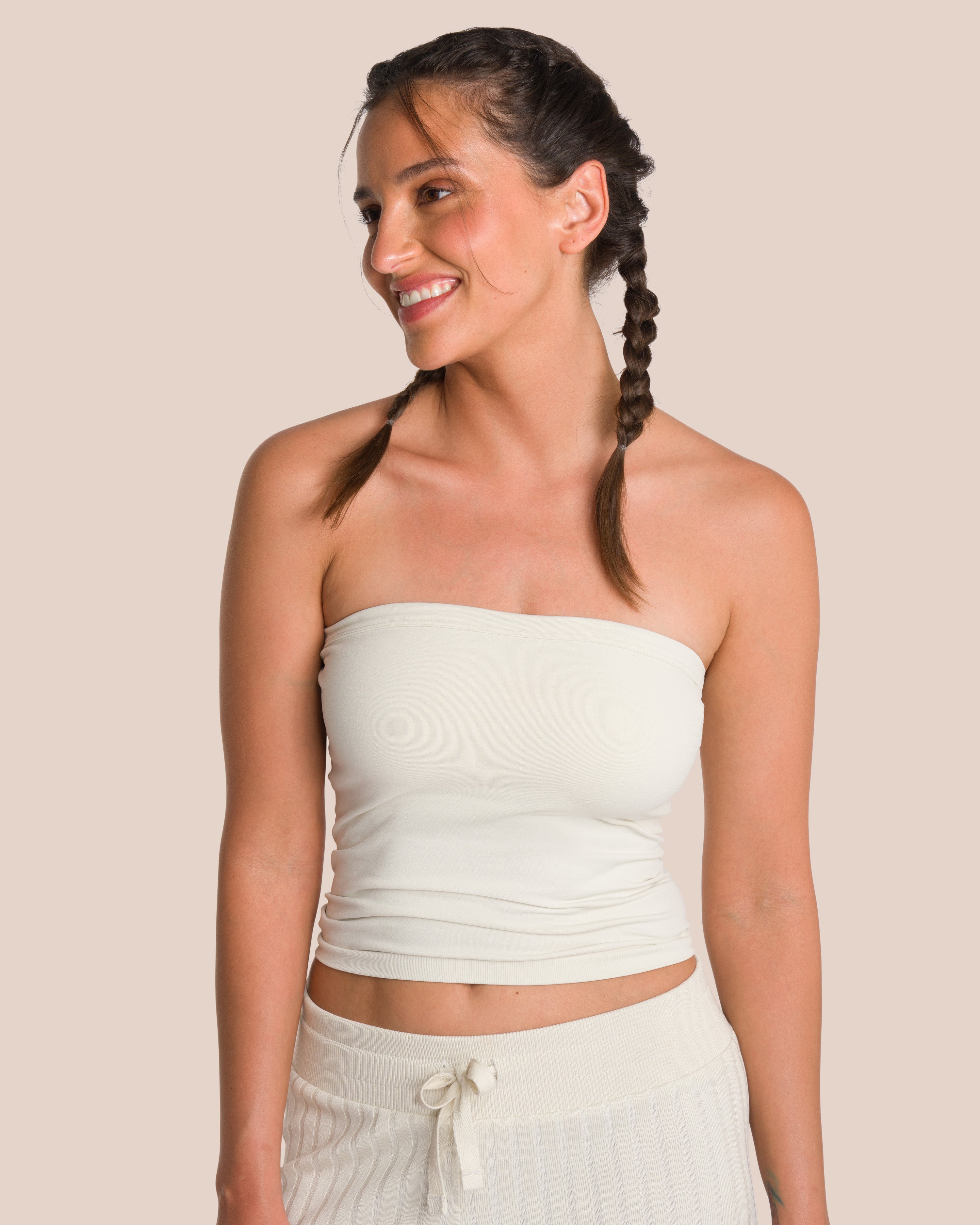 Brooke Tube Top - Yoga Top - Beige