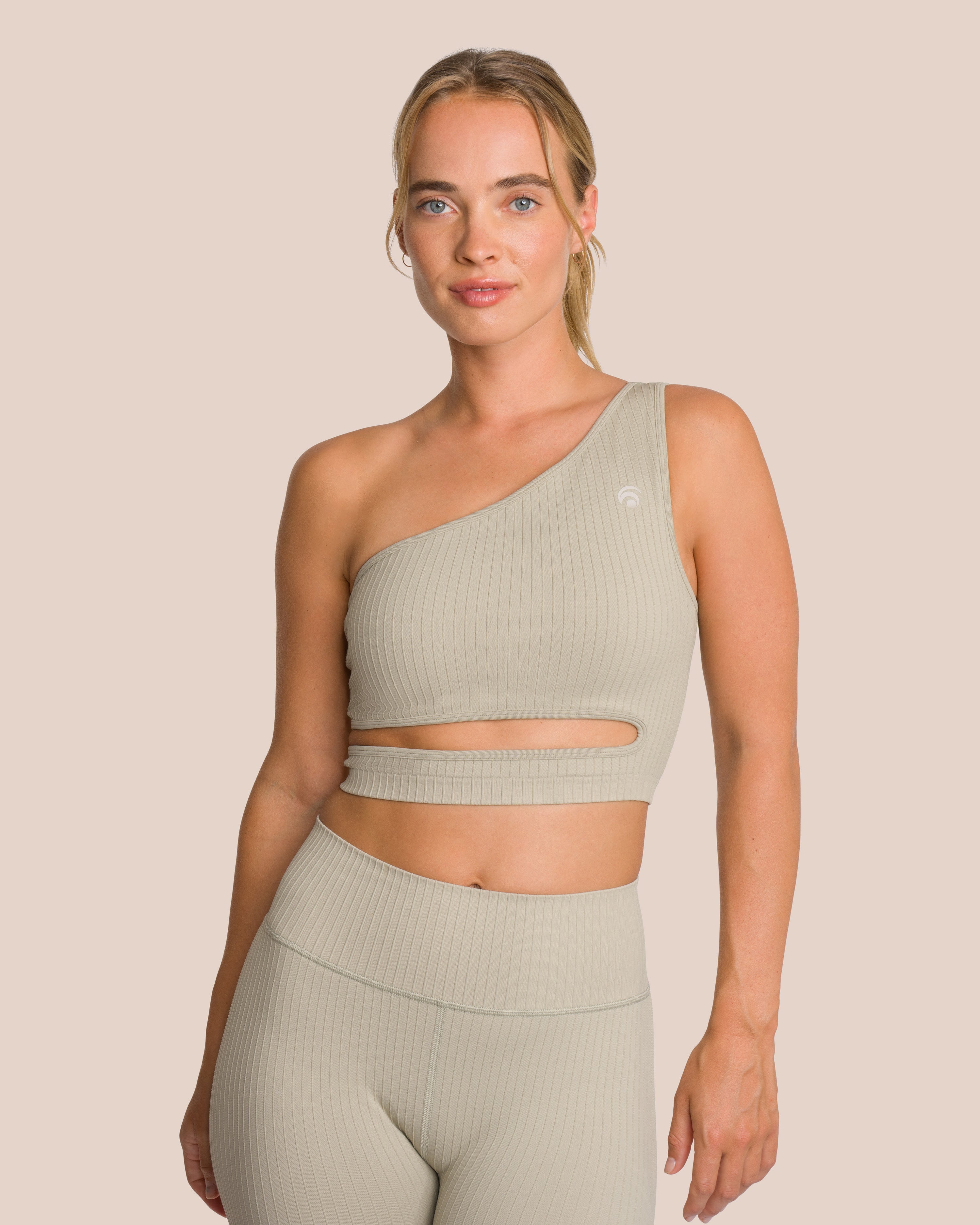 Elodie Asymmetric Set - Tan - Yoga Set