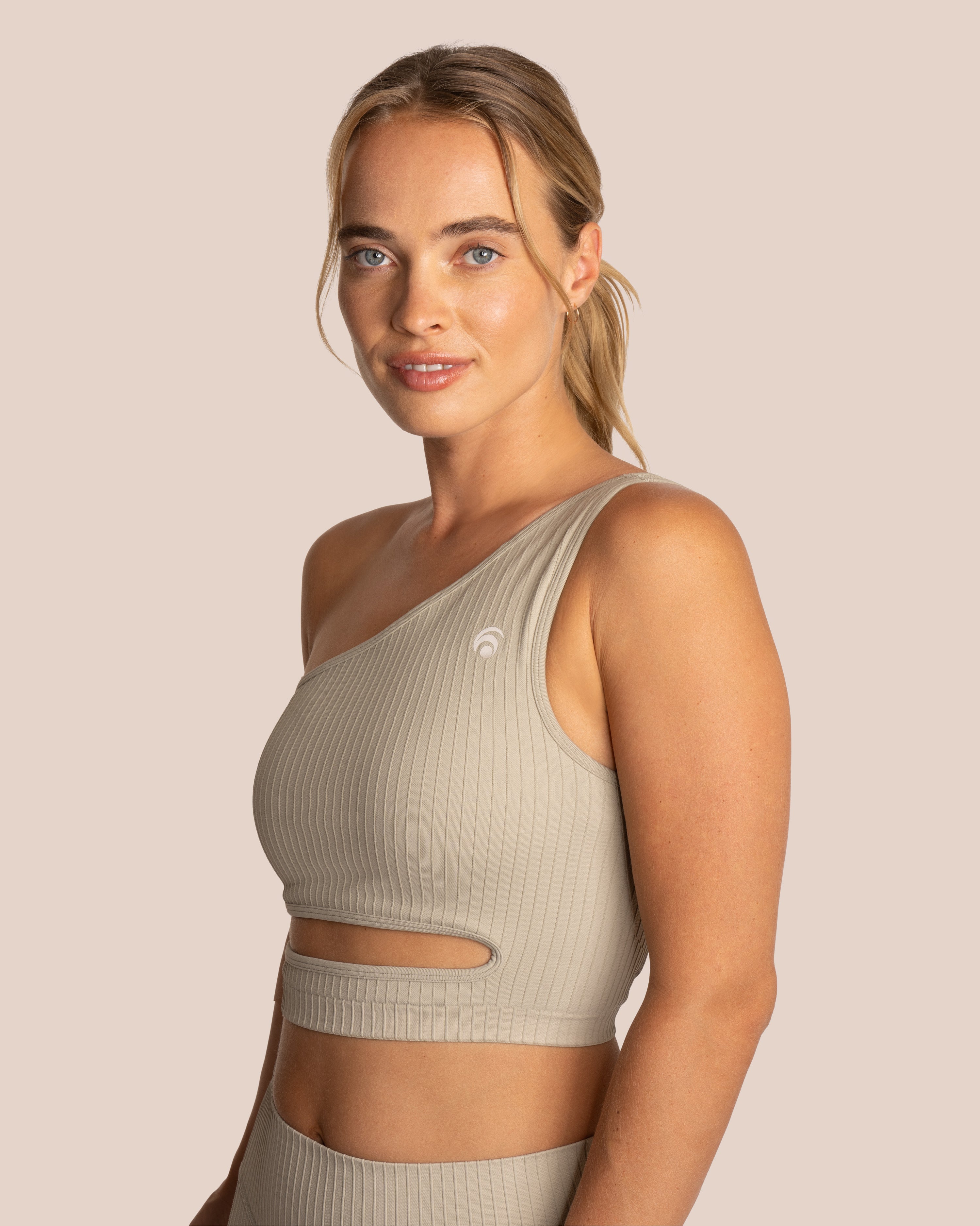 Elodie Asymmetric Set - Tan - Yoga Set