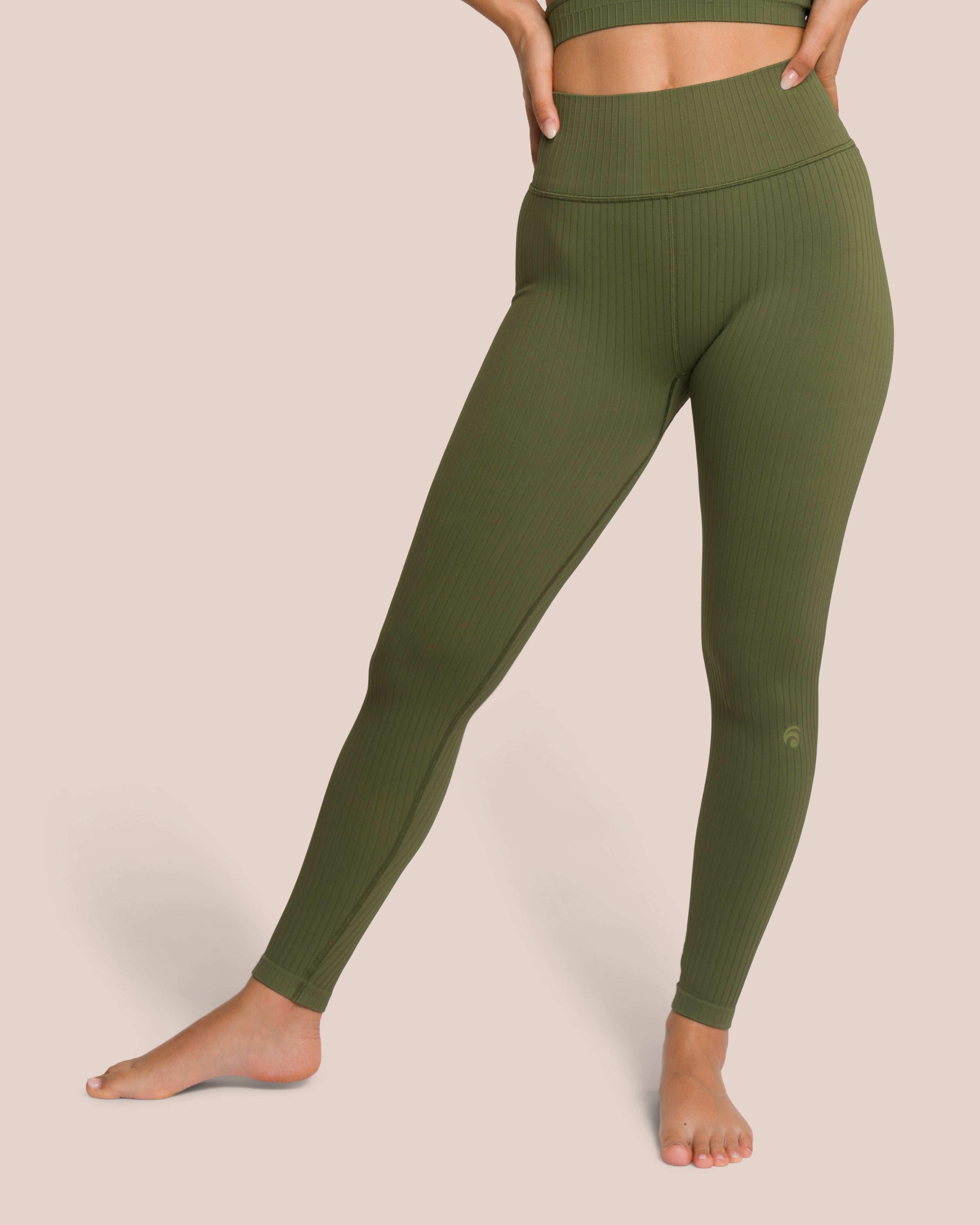 Elodie Asymmetric Set - Deep Pine Green - Yoga Set
