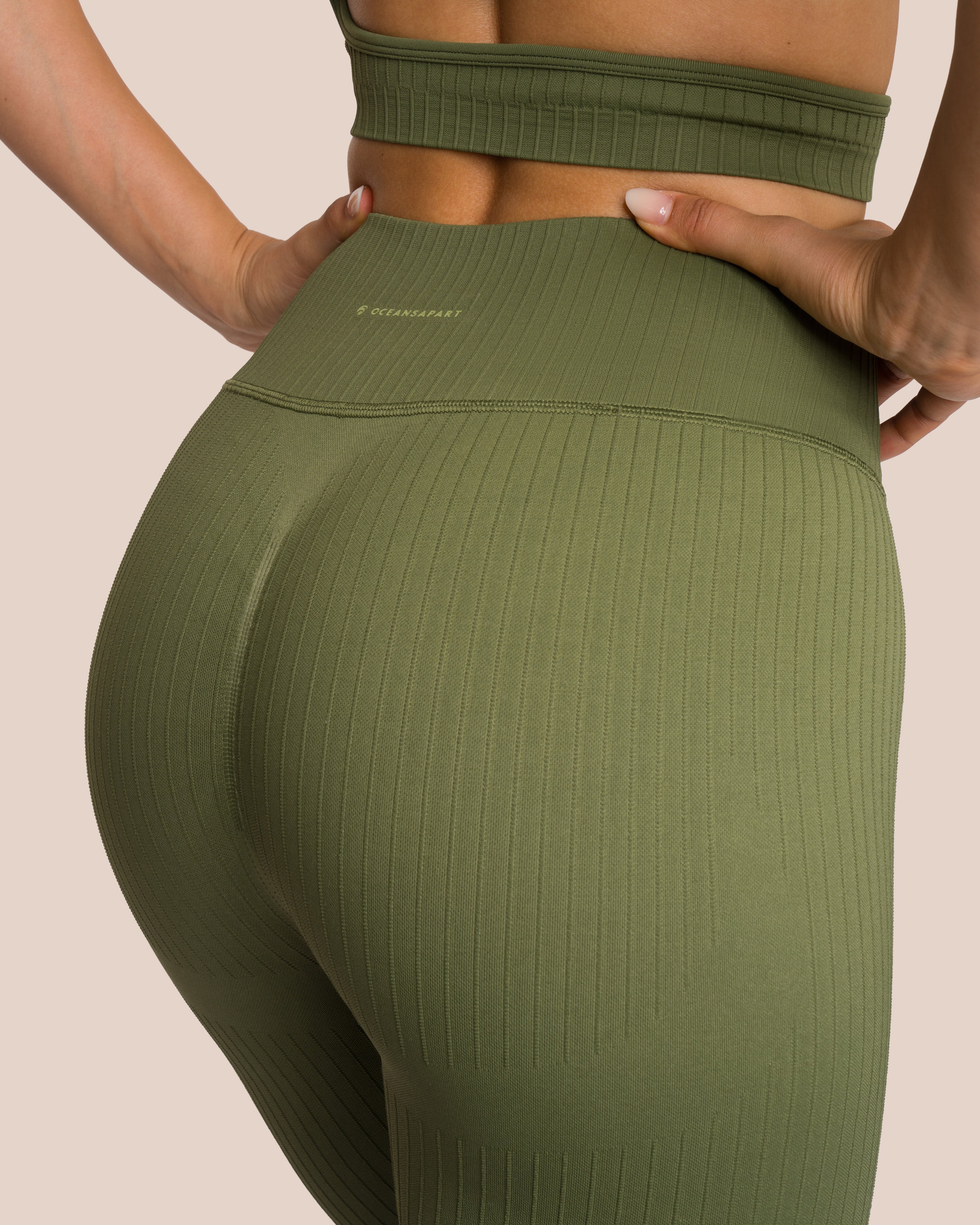 Elodie Asymmetric Set - Deep Pine Green - Yoga Set