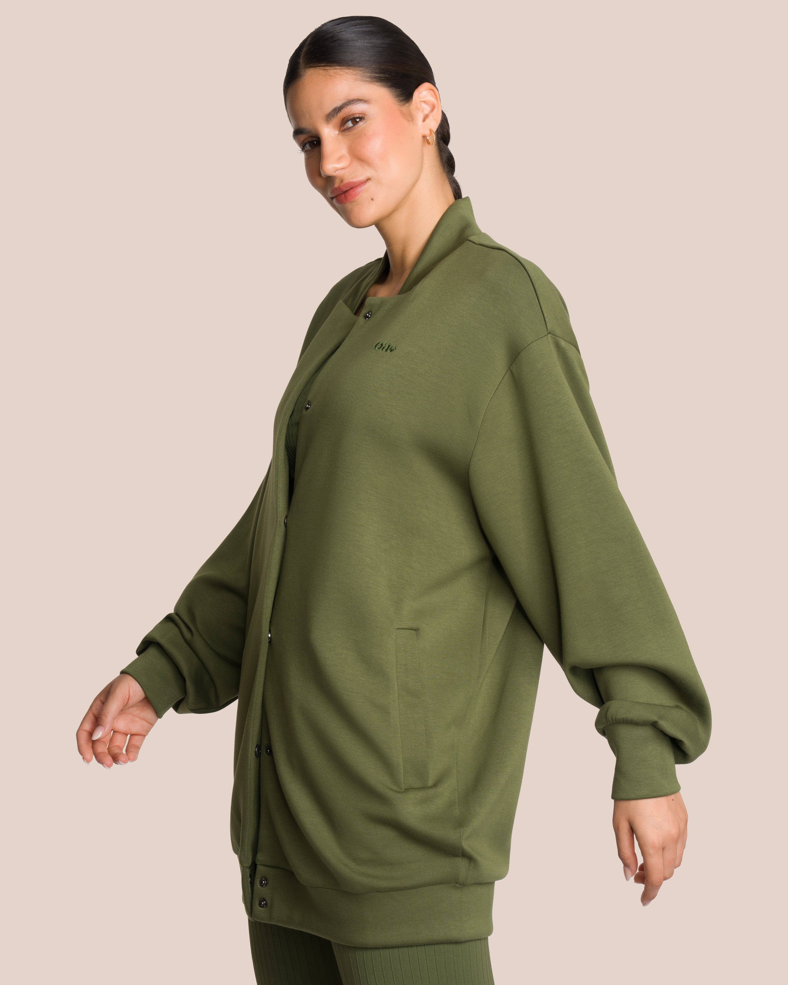 Elodie Bomber Jacket Set Deluxe - Deep Pine Green - Yoga Set