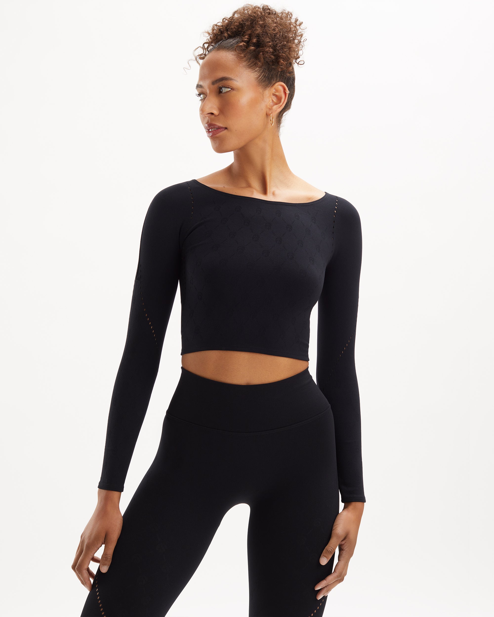 Noelle Wrap Knit Longsleeve - Yoga Longsleeve - Black