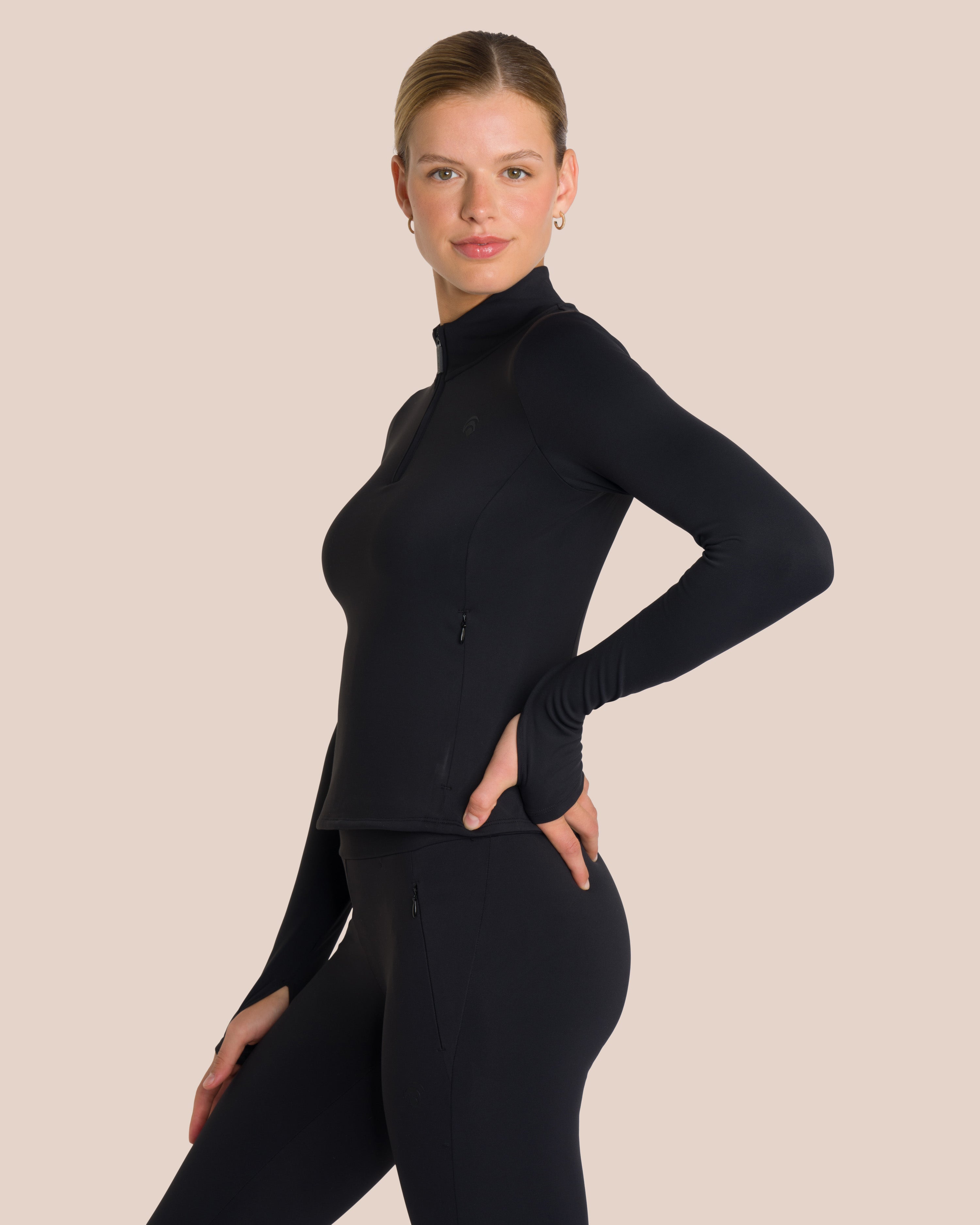 Florence Layer Straight Leg Set Petite - Black - Yoga Set
