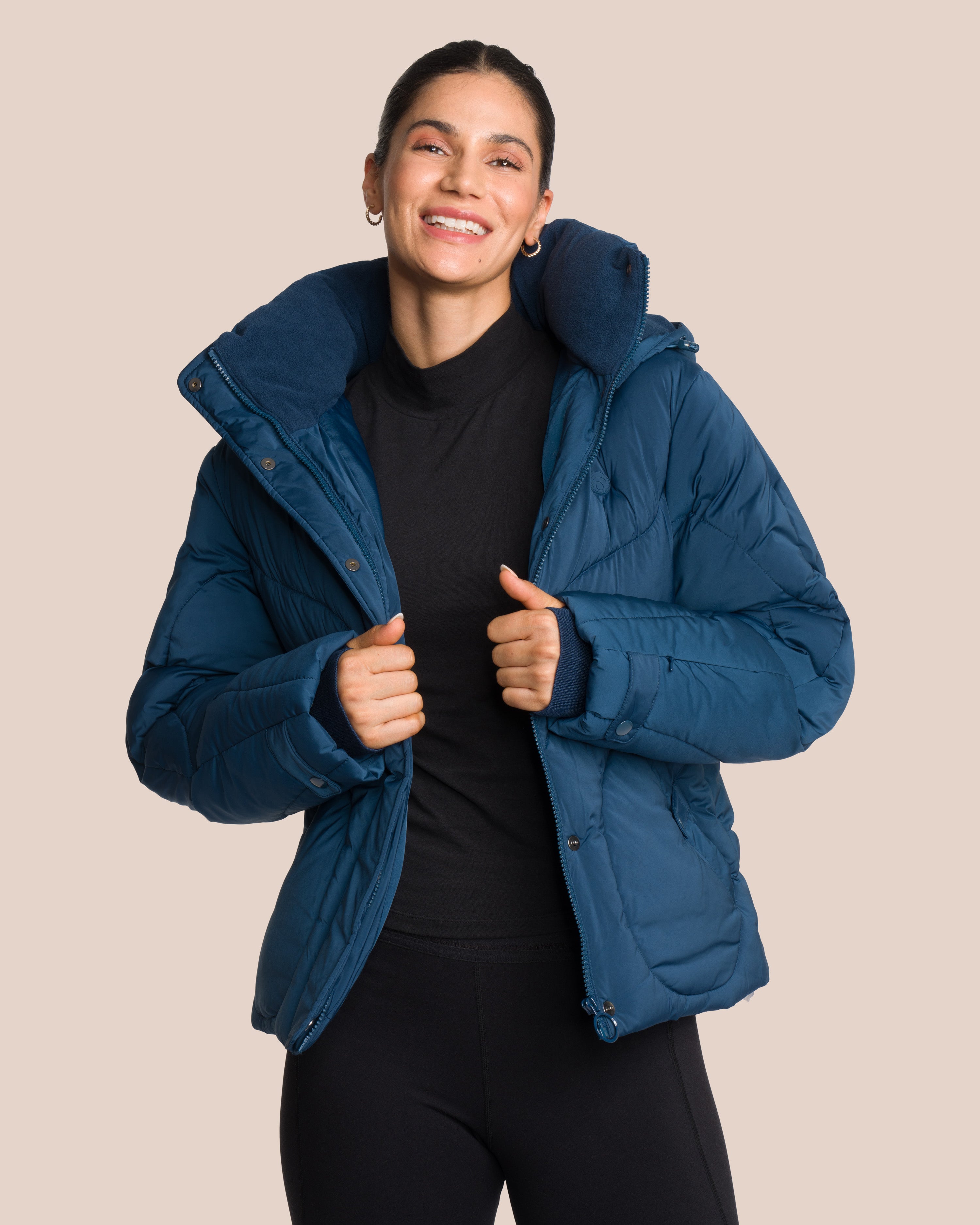 Joelle Puffer Jacket - Yoga Jacket - Green