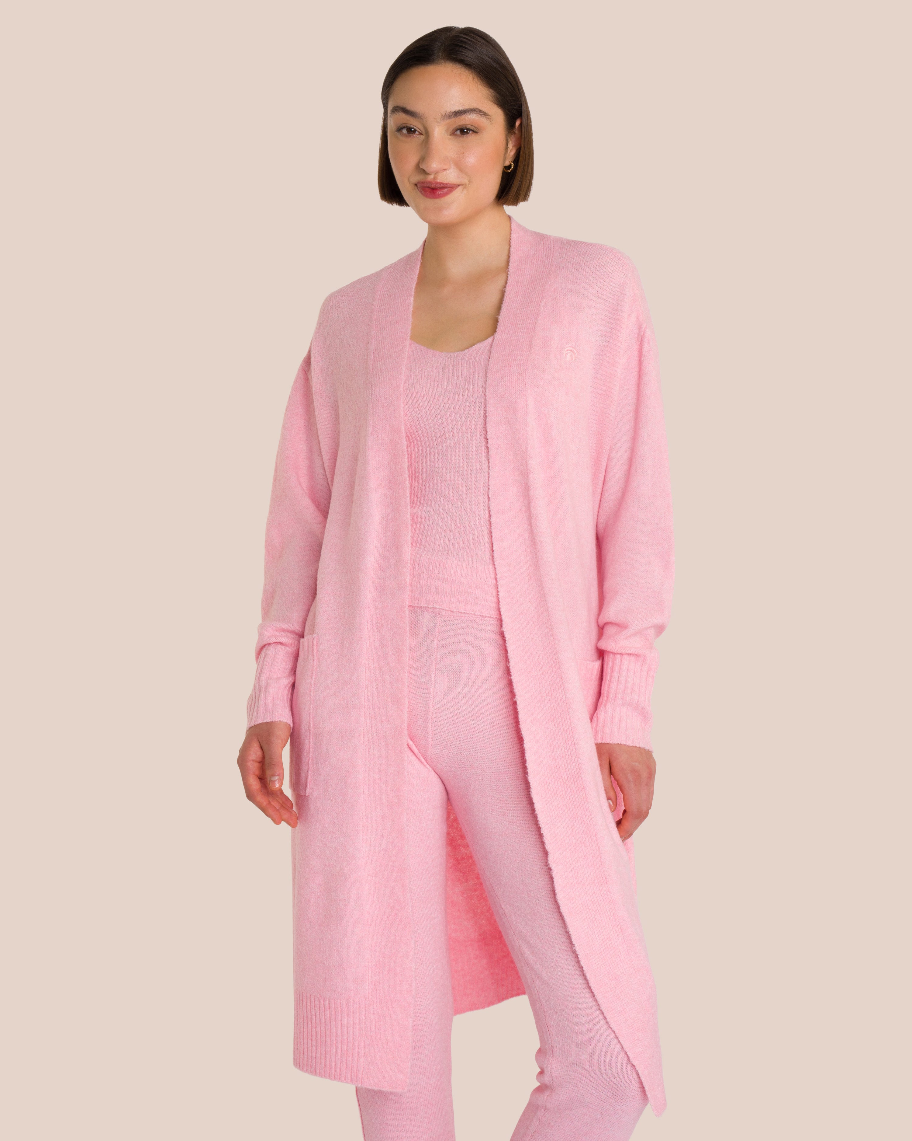 Chiara Knit Cardigan - Yoga Sweater - Pink