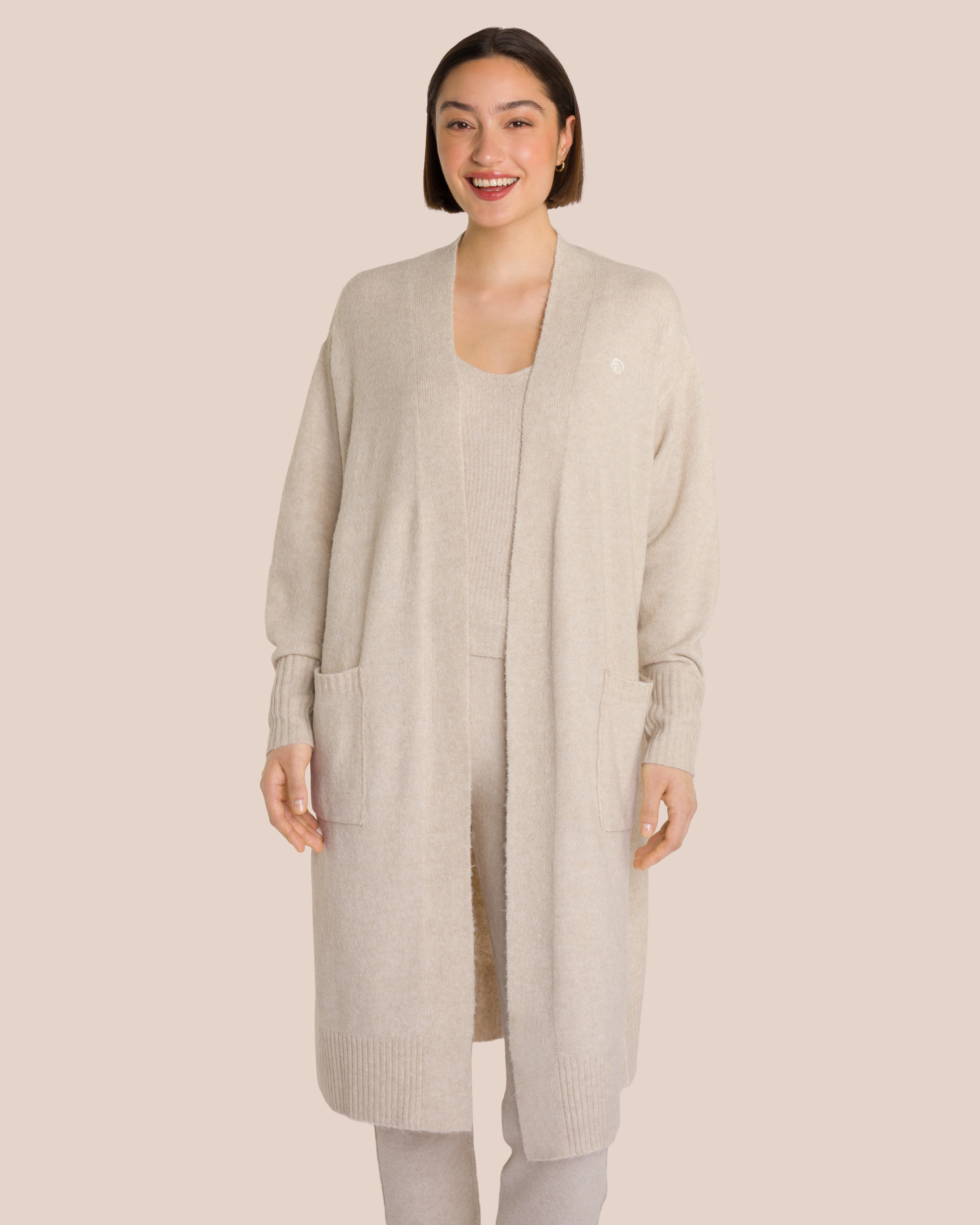 Chiara Knit Cardigan - Yoga Sweater - Beige