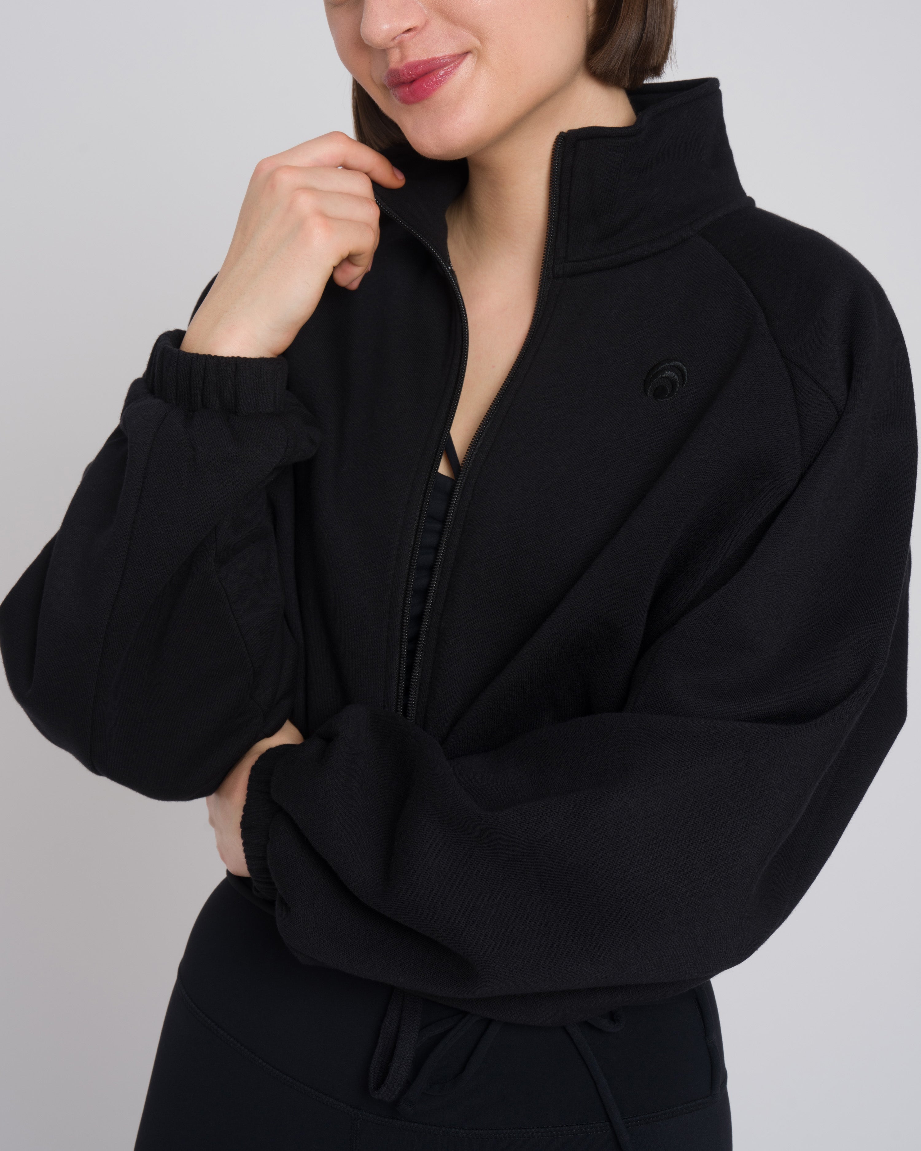 Gianna Zip Sweater - Yoga Sweater - Black