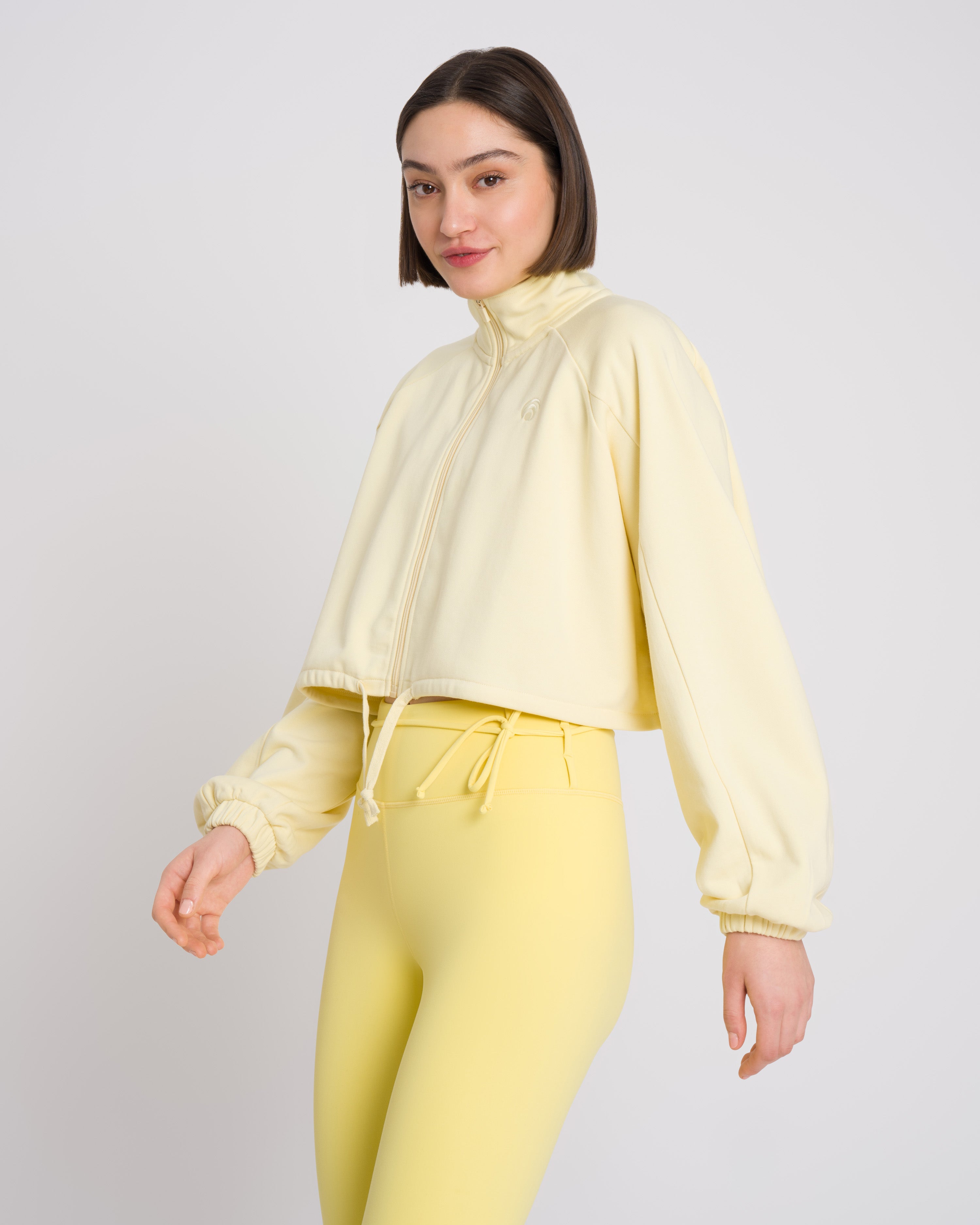 Gianna Zip Sweater - Yoga Sweater - Yellow