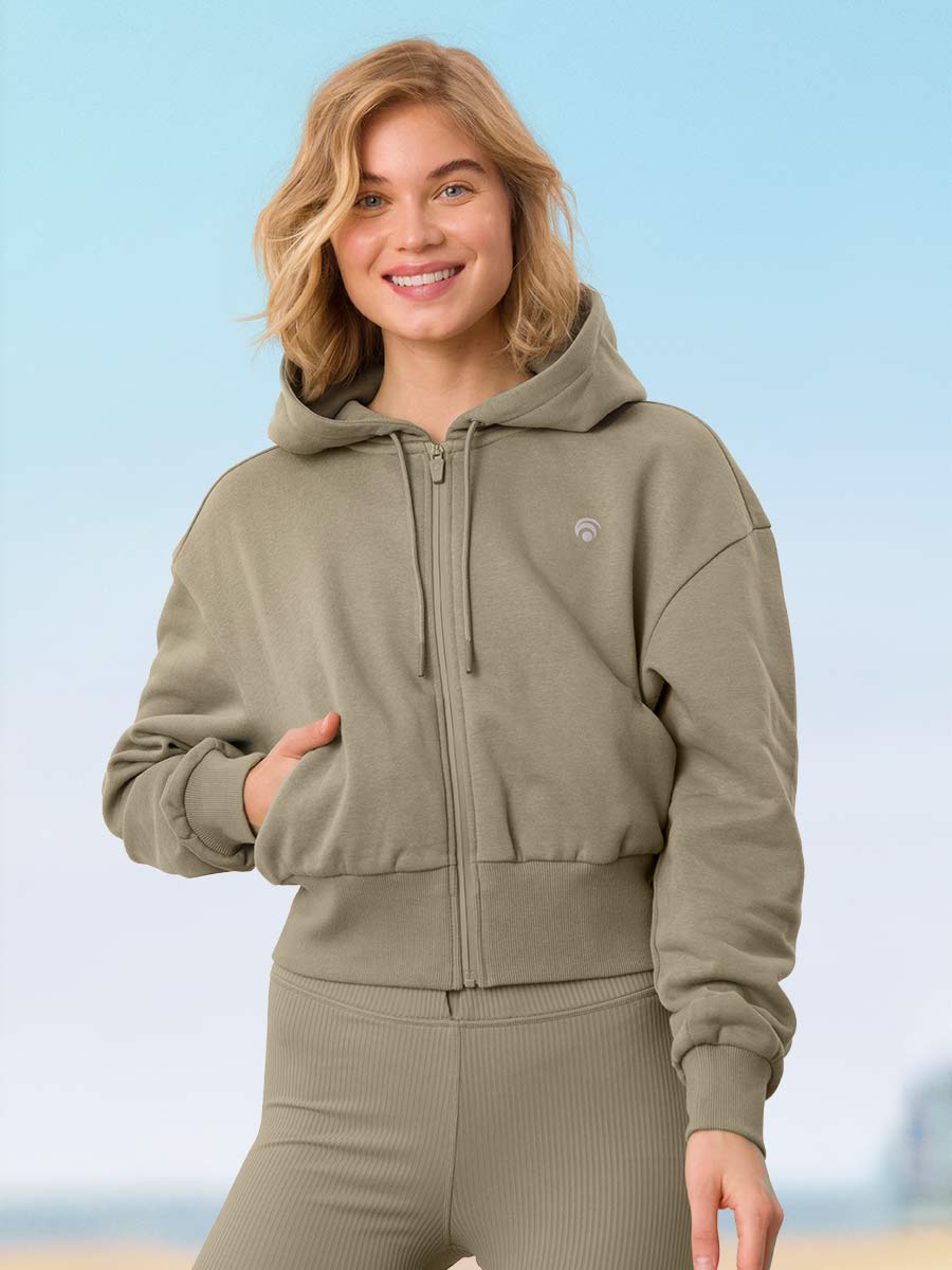 Trixy Zip Hoody - Yoga Hoody - Green