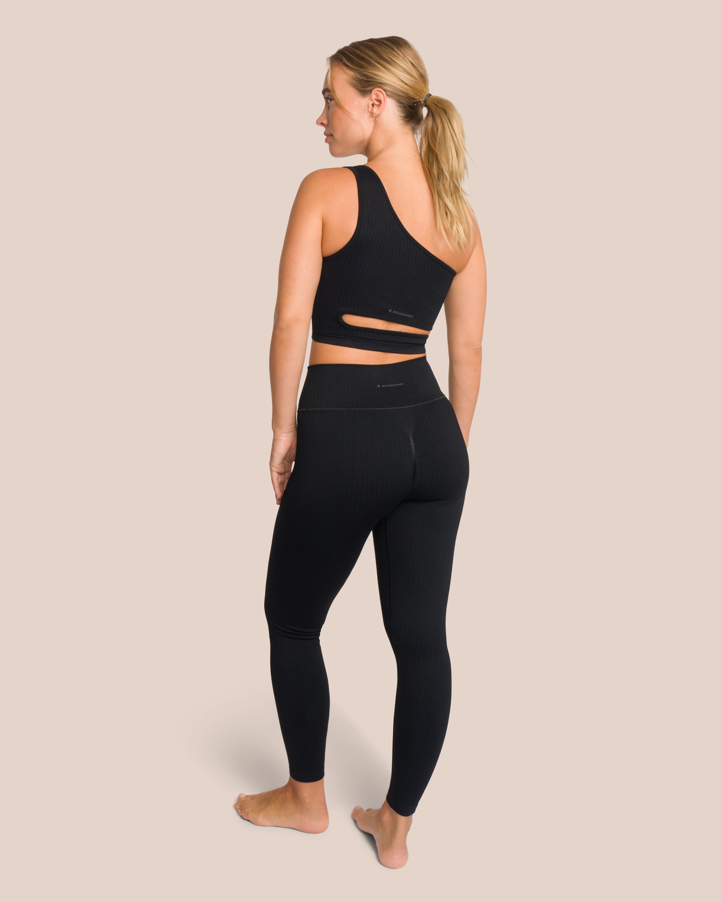 Elodie Asymmetric Set - Black - Yoga Set