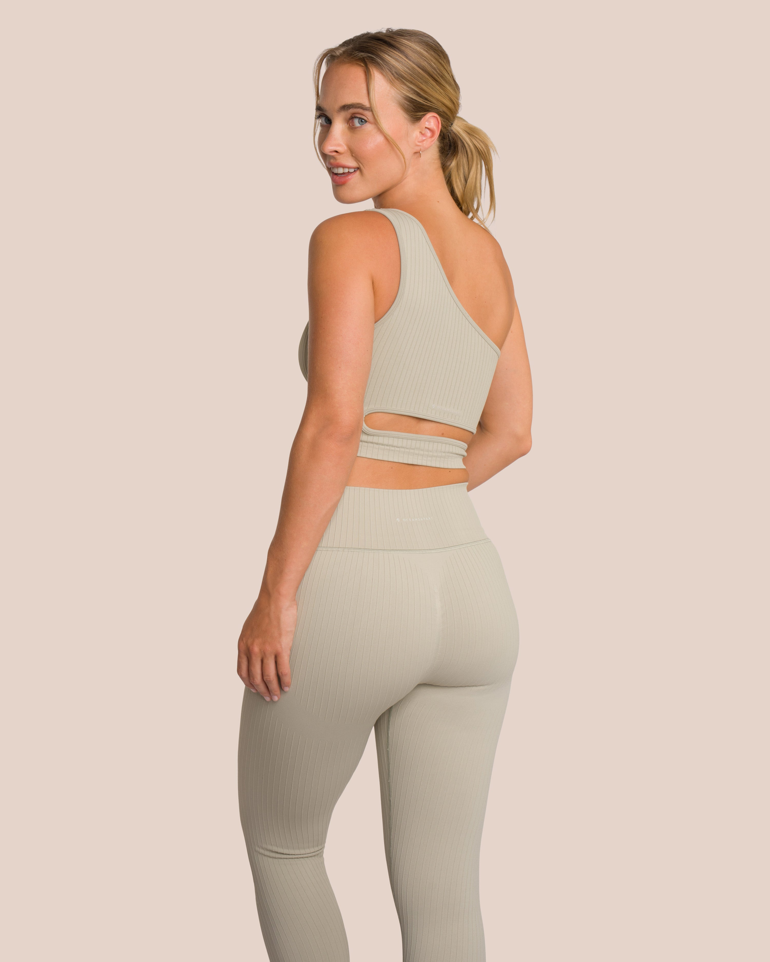 Elodie Asymmetric Set - Tan - Yoga Set