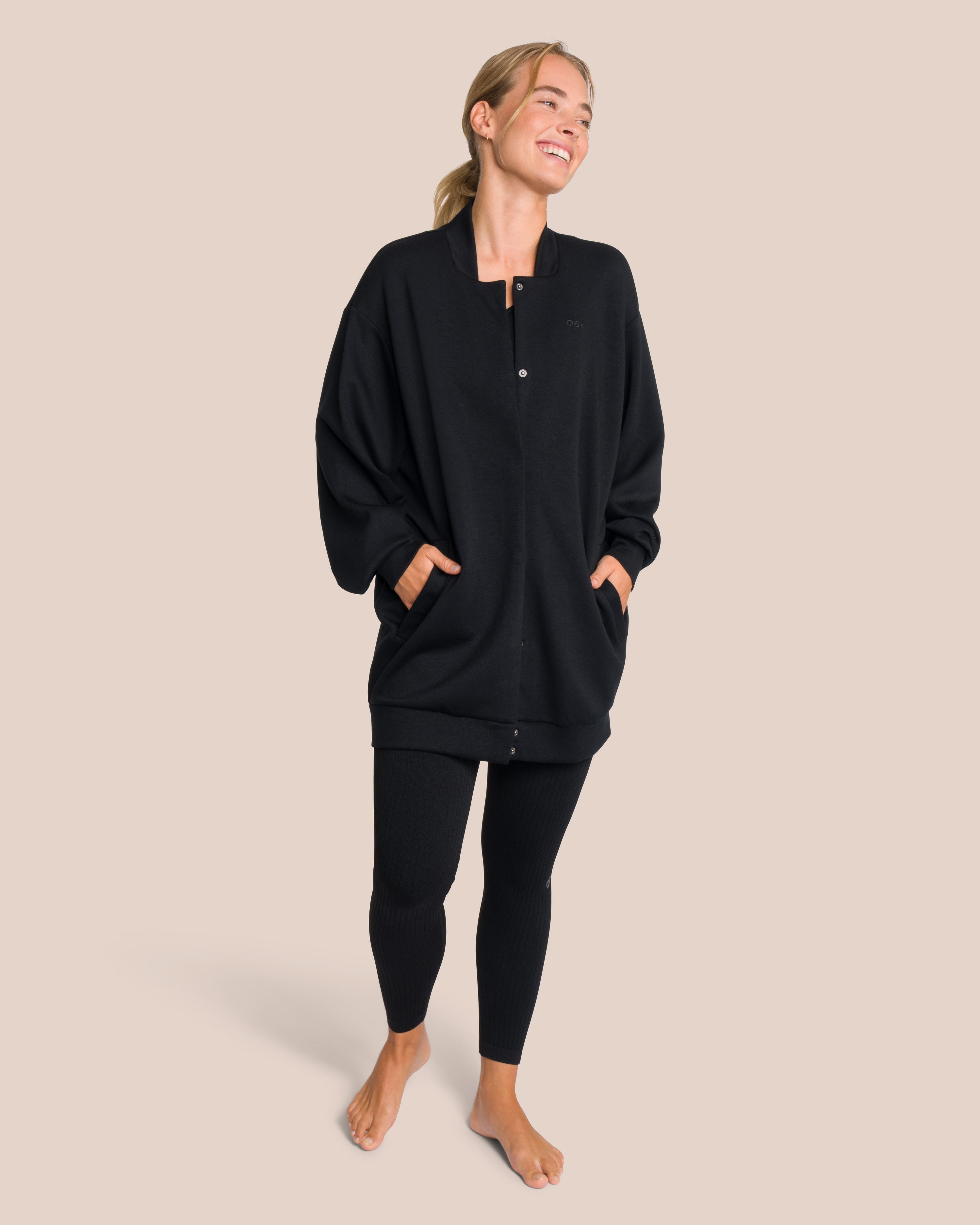 Elodie Bomber Jacket Set Deluxe - Black - Yoga Set