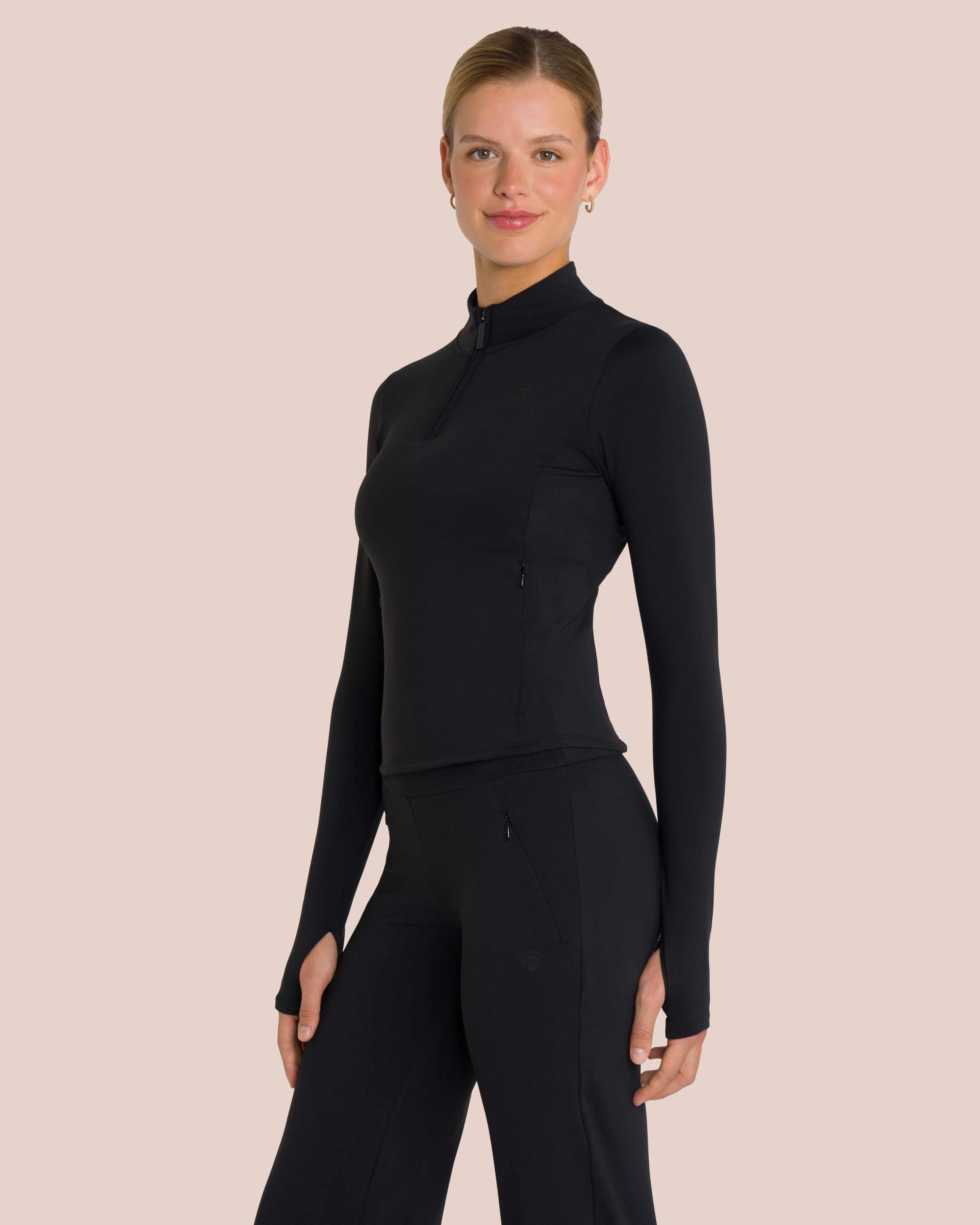 Florence Layer Straight Leg Set Petite - Black - Yoga Set