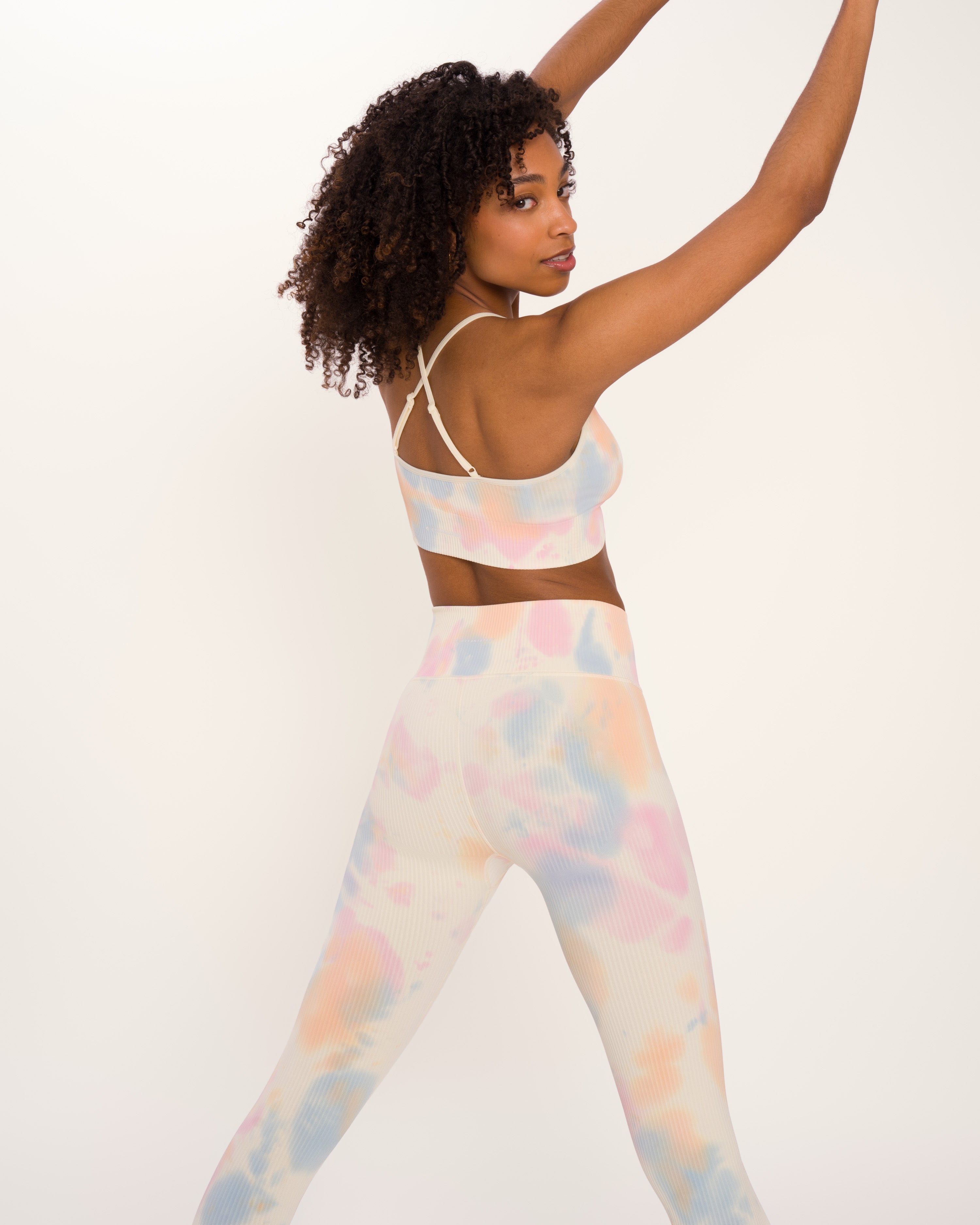 Maya Set - Light Silky Yellow Tie Dye - Yoga Set