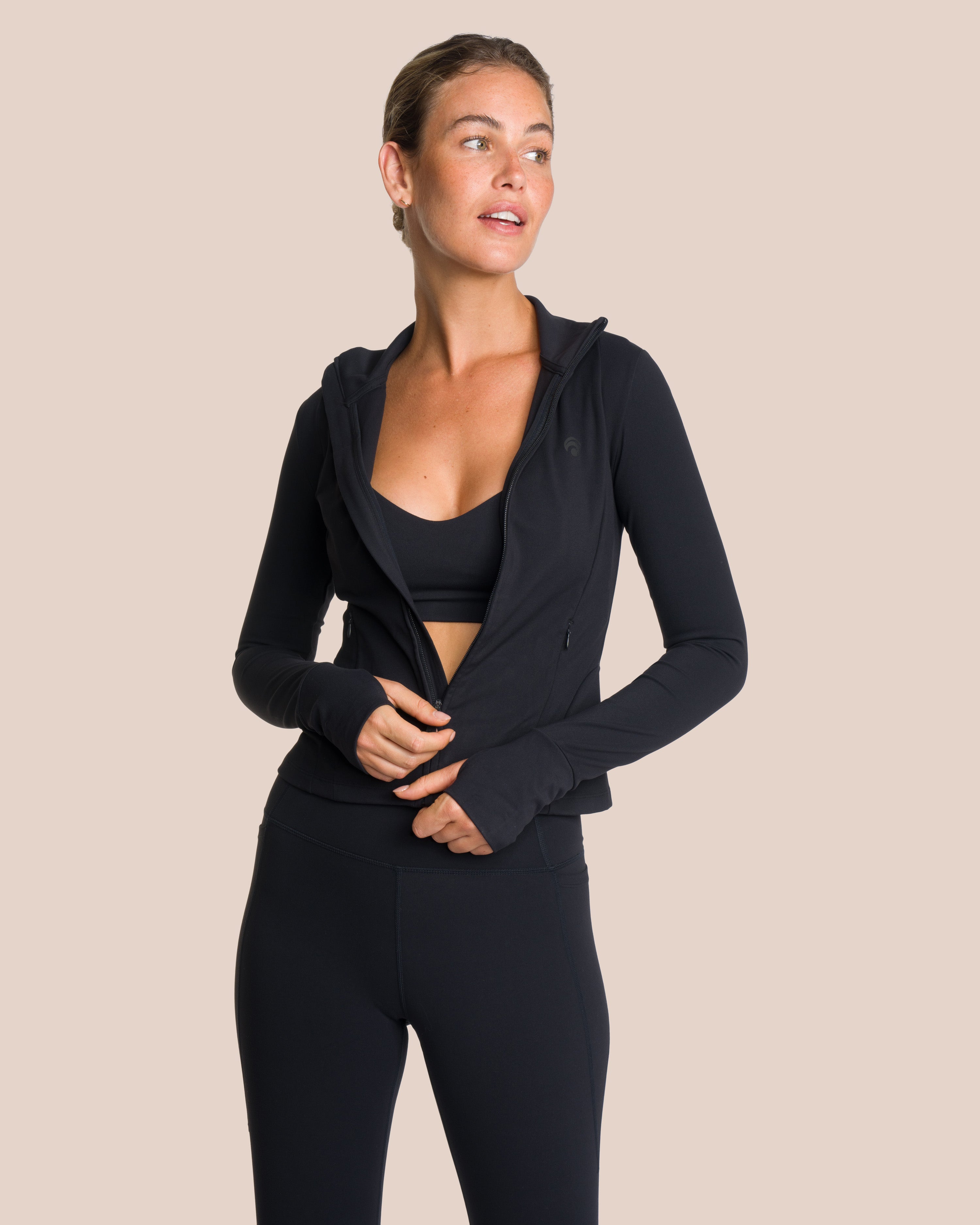 Shania Zip Set Deluxe - Black - Yoga Set