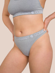 Ariel Seamless Thong Set Deluxe - Black, Cider Green & Light Grey Melange