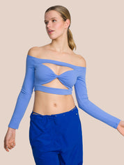 Three-Piece Cut Out Shirt Set Deluxe - Bay Blue & Soft Bay Blue