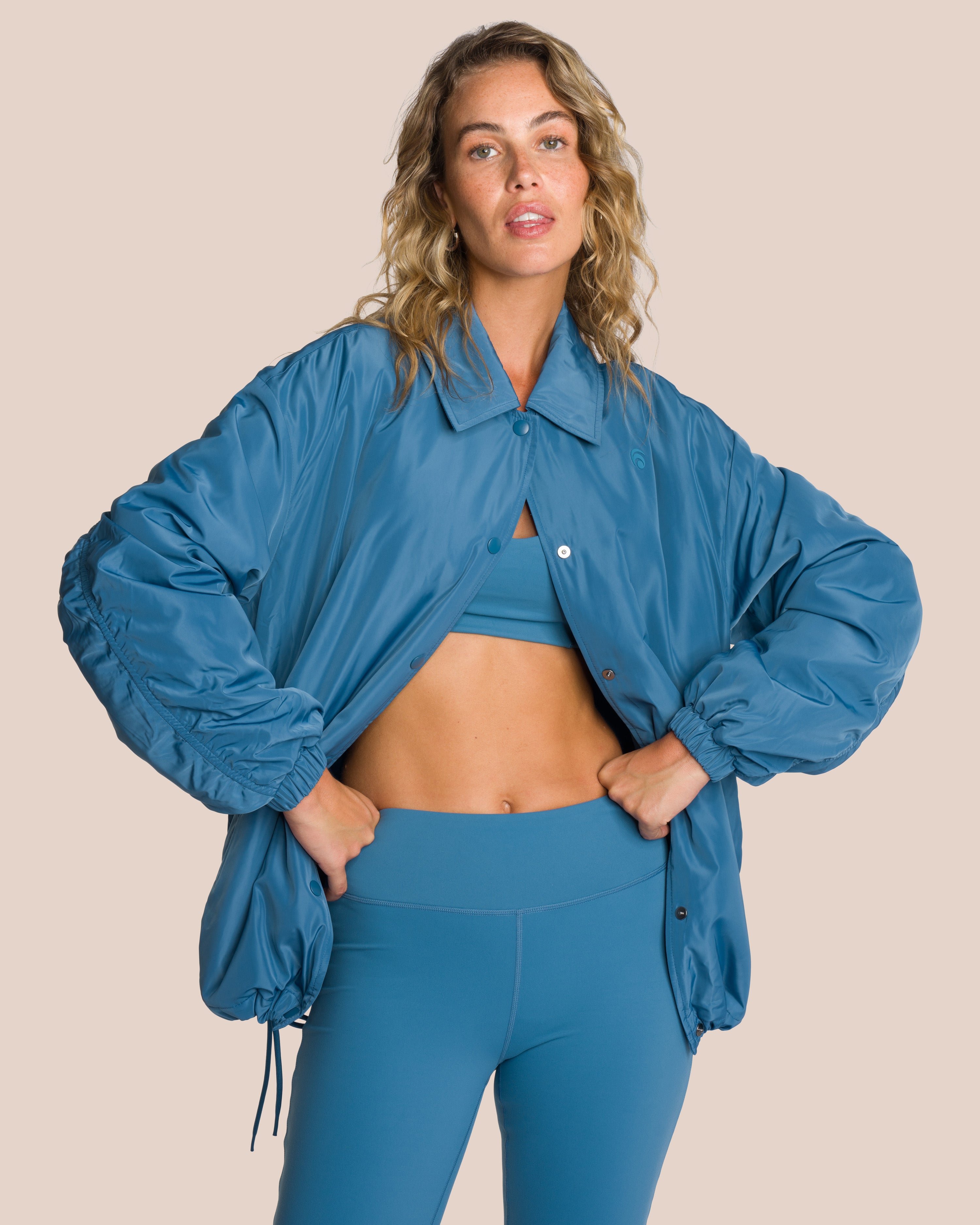 Shania Jumpsuit Set - Ice Blue Swirl & Teal