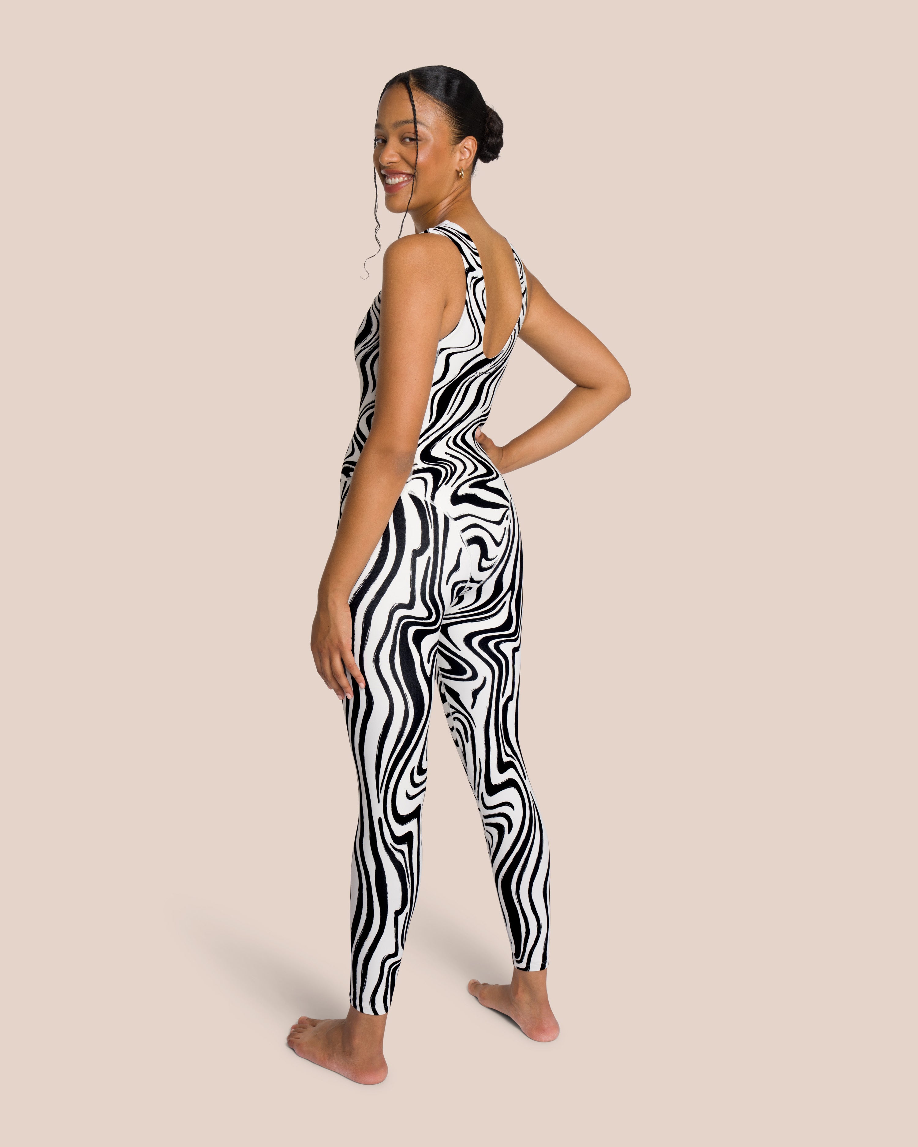 Shania Jumpsuit Set - Black Swirl & Black