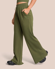 Elodie Asymmetric Wide Leg Set - Deep Pine Green