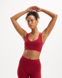 Noelle Wrap Knit Top - Dark Rouge / XS