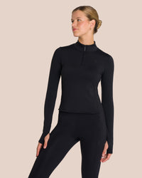 Florence Half Zip Longsleeve - Black / XXS