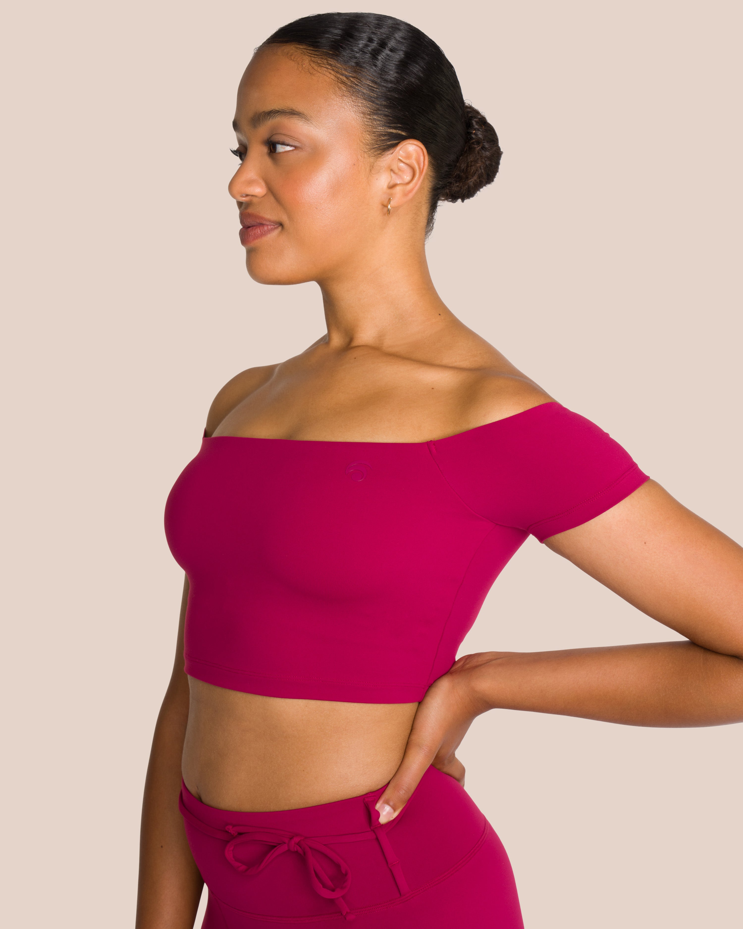Gianna Off Shoulder Set - Deep Plum