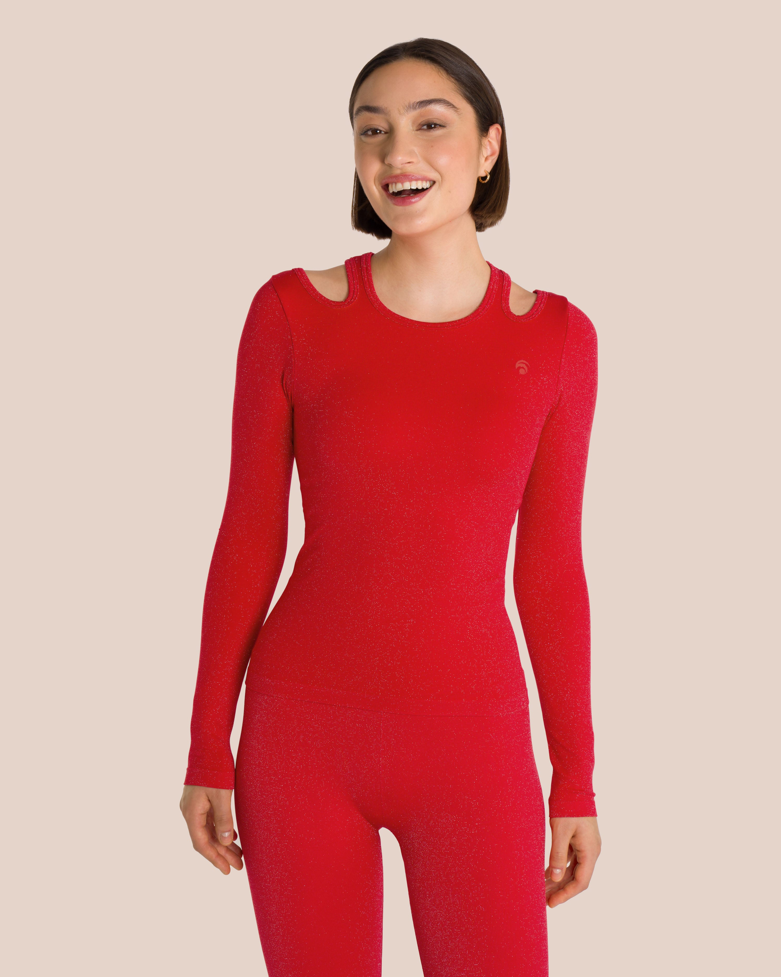 Stella Flared Longsleeve Set - Candy Red