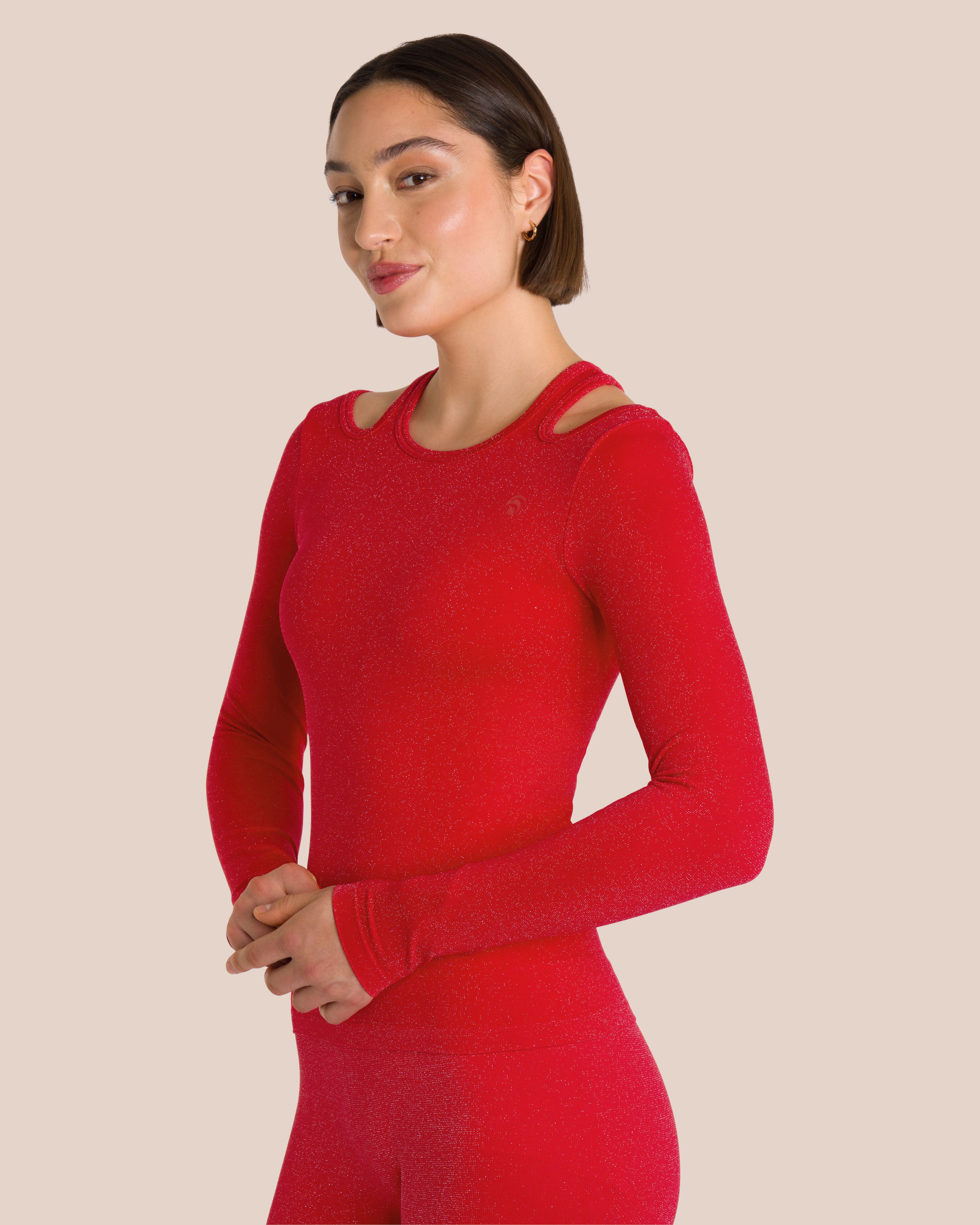 Stella Flared Longsleeve Set - Candy Red