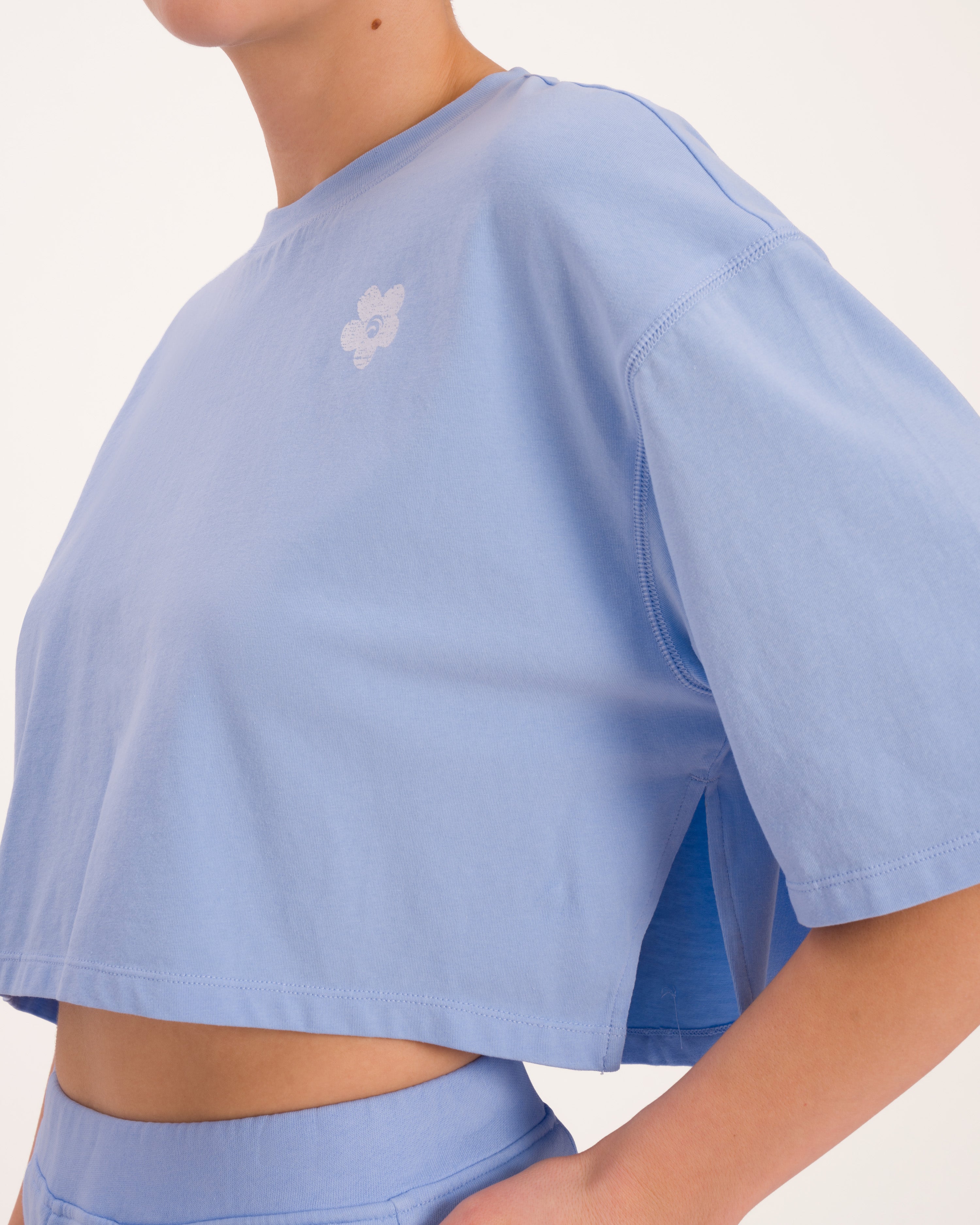 Lola Cropped Sweat Set - Serenity Blue