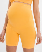 Mila Maternity Biker Set Deluxe - Mandarin Orange & White