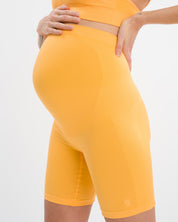 Mila Maternity Biker Set Deluxe - Mandarin Orange & White