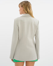 Marina Skirt Blazer Set Deluxe - Dove Grey & White