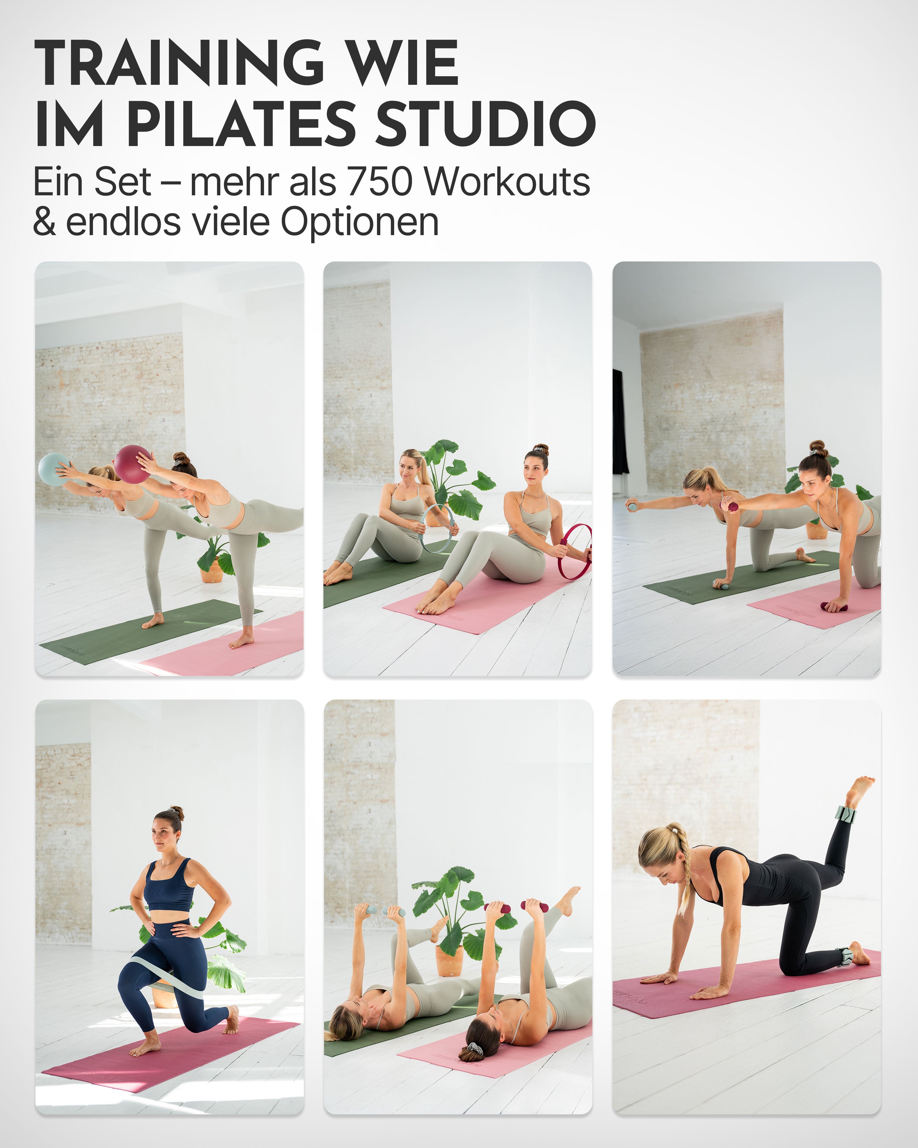 Premium Pilates Komplett-Set mit Geschenkbox - Yoga Sportgerät