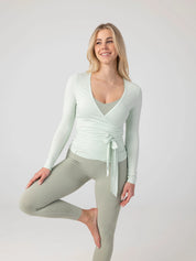Blake Wrap Longsleeve Ballerina Top: Weich & elegant