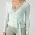 Blake Wrap Longsleeve Ballerina Top: Weich & elegant