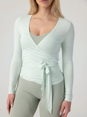 Blake Wrap Longsleeve Ballerina Top: Weich & elegant