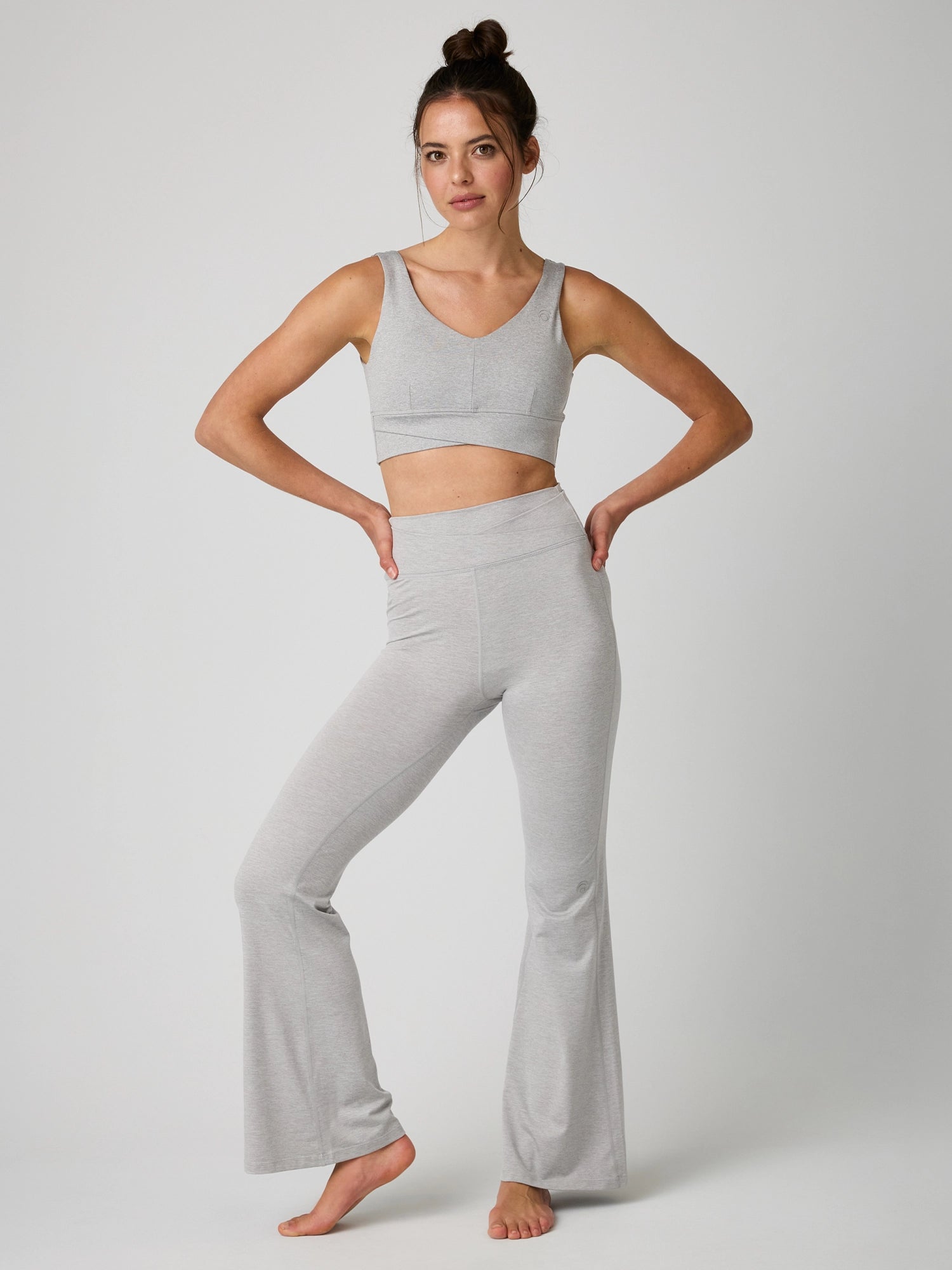 Dahlia Set - Light Grey Melange - Yoga Set