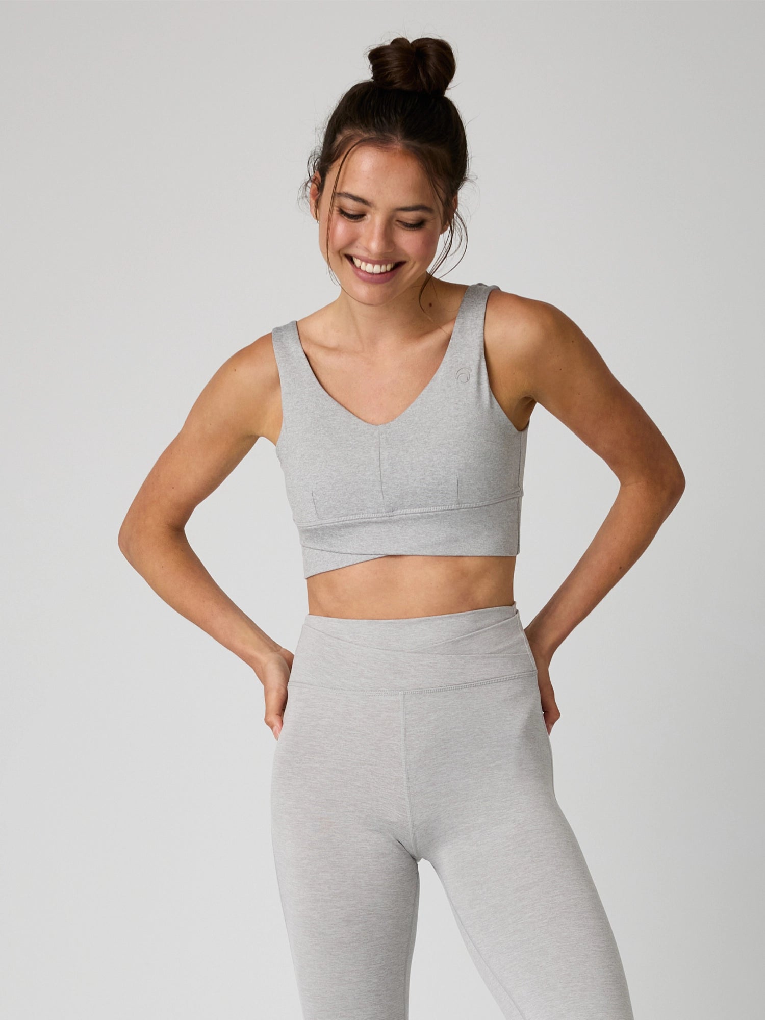 Dahlia Bra - Yoga Bra - Light Grey Melange