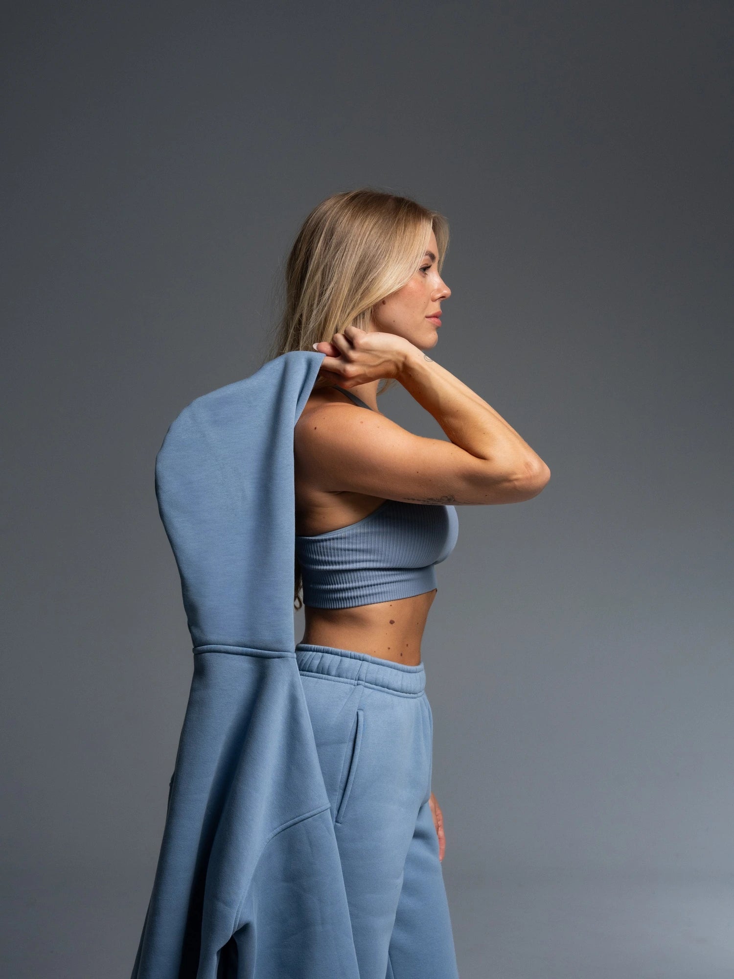 Luna Sweat Pant Set - Ice Blue - Yoga Set