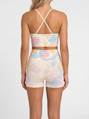 Maya Hotpant Set - Light Silky Yellow Tie Dye