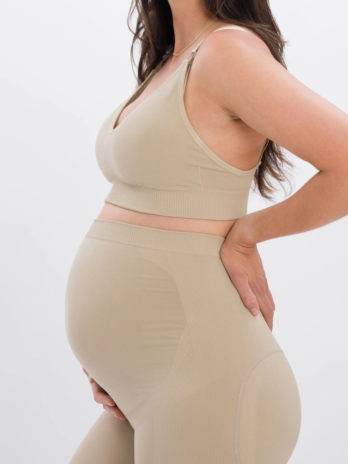 Mila Maternity Set - Beige - Yoga Set