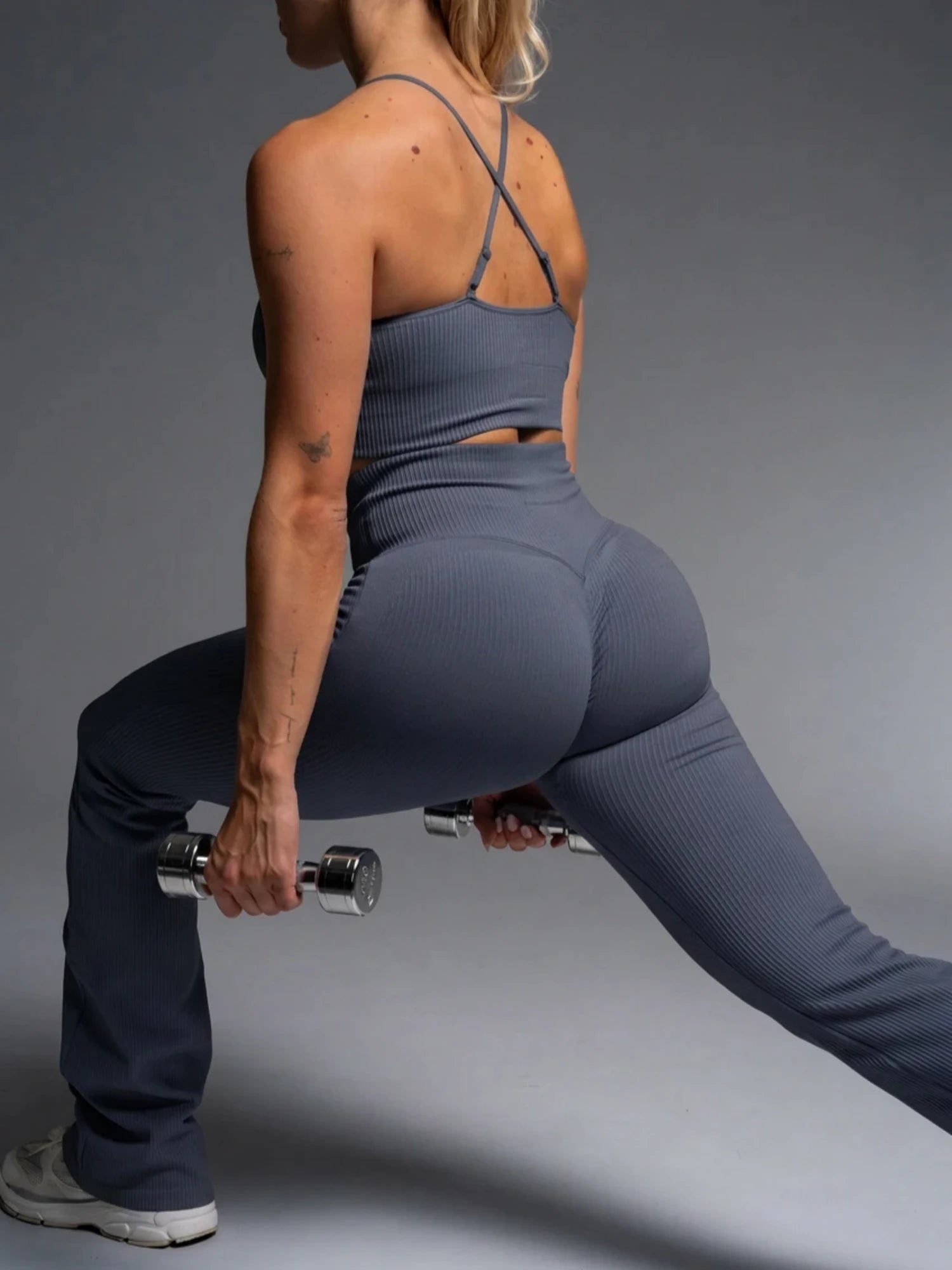 Maya Flared Leggings - Yoga Pant - Blue