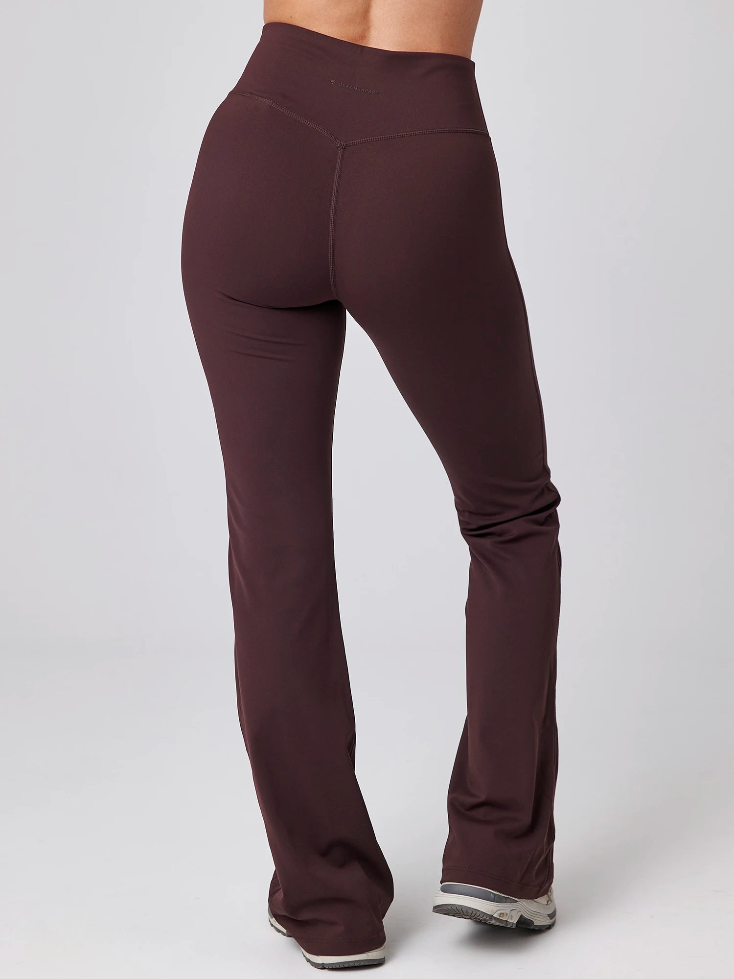 Shania Zip Turtleneck + Gianna Flared Pants Set - Dark Oak - Yoga Set