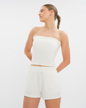Aurelia Brooke Short Set - Cloud White